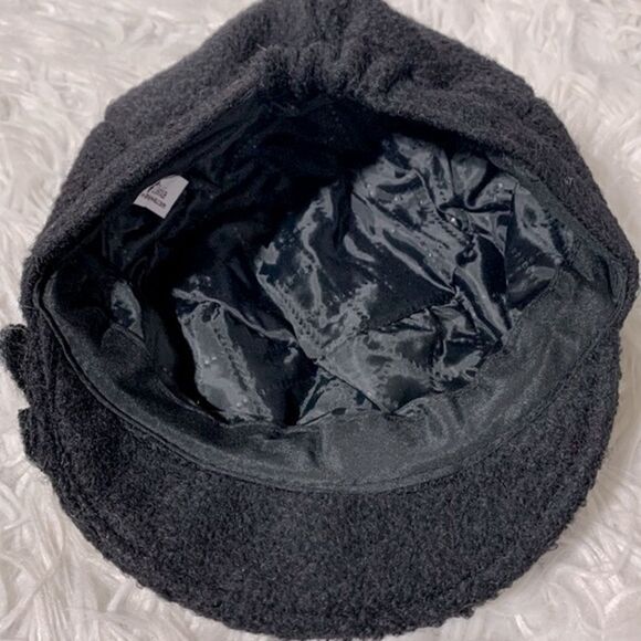 DAHLIA newsboy hat flower details wool blend lined elastic back women’s - Picture 6 of 10